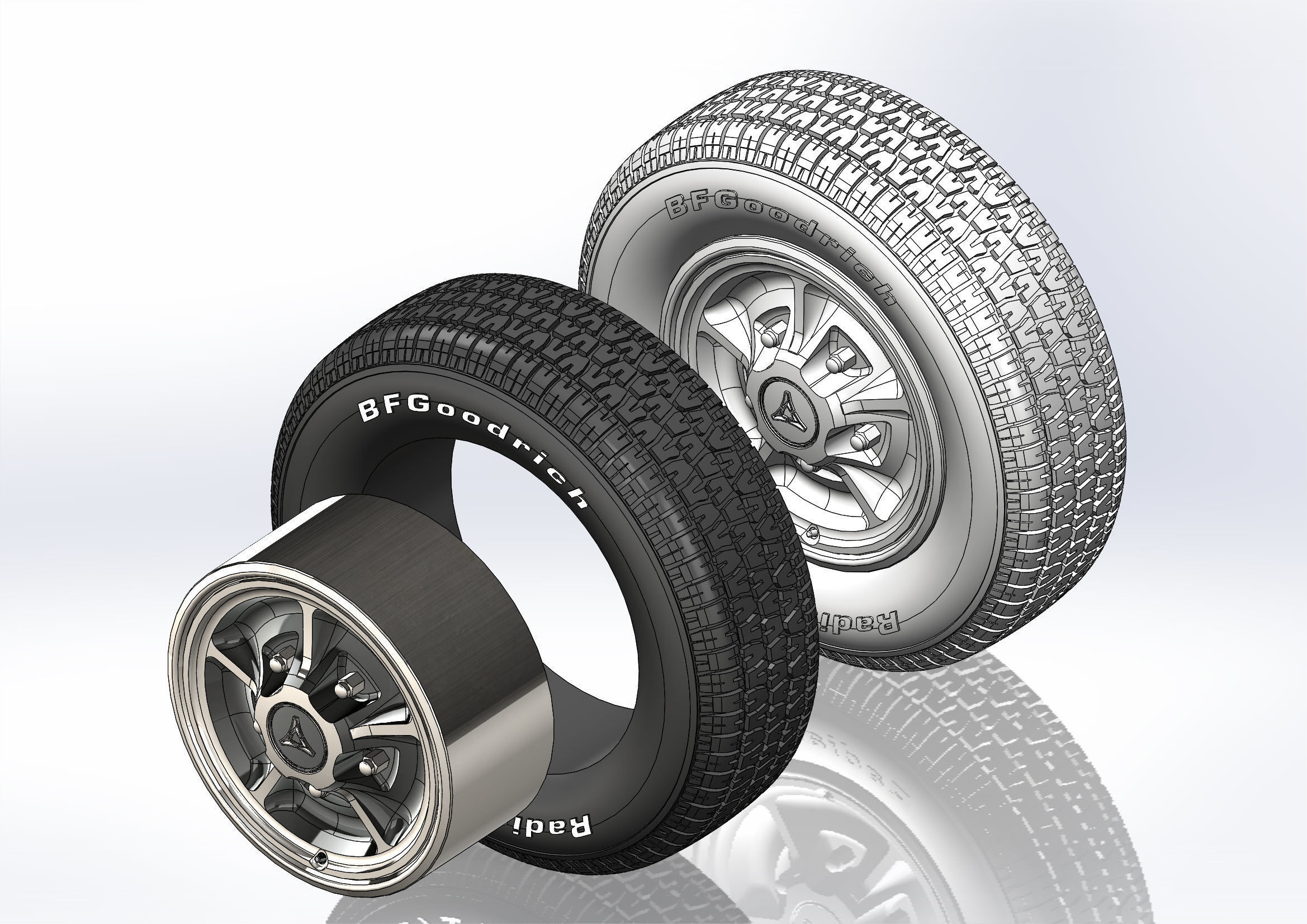 Wheels for Dodge Dart GTS 1969 scale model 3D print model_10