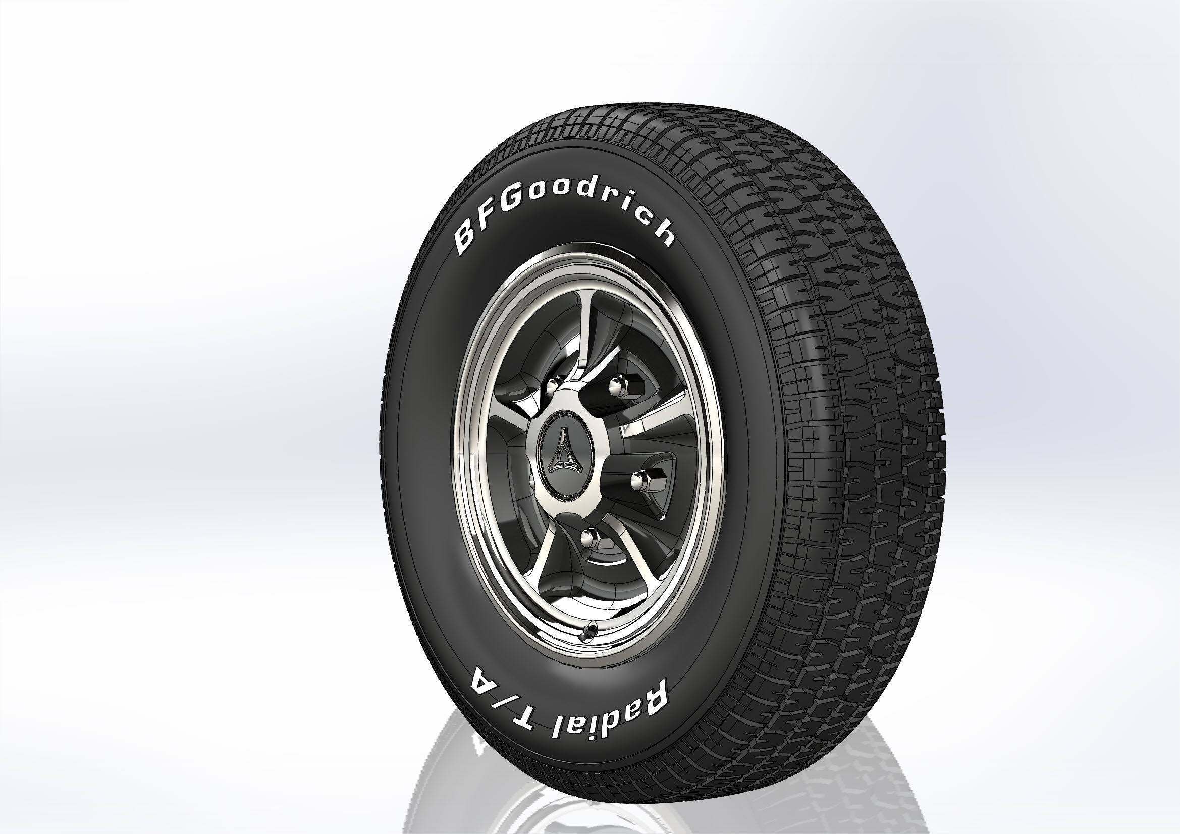 Wheels for Dodge Dart GTS 1969 scale model 3D print model_1