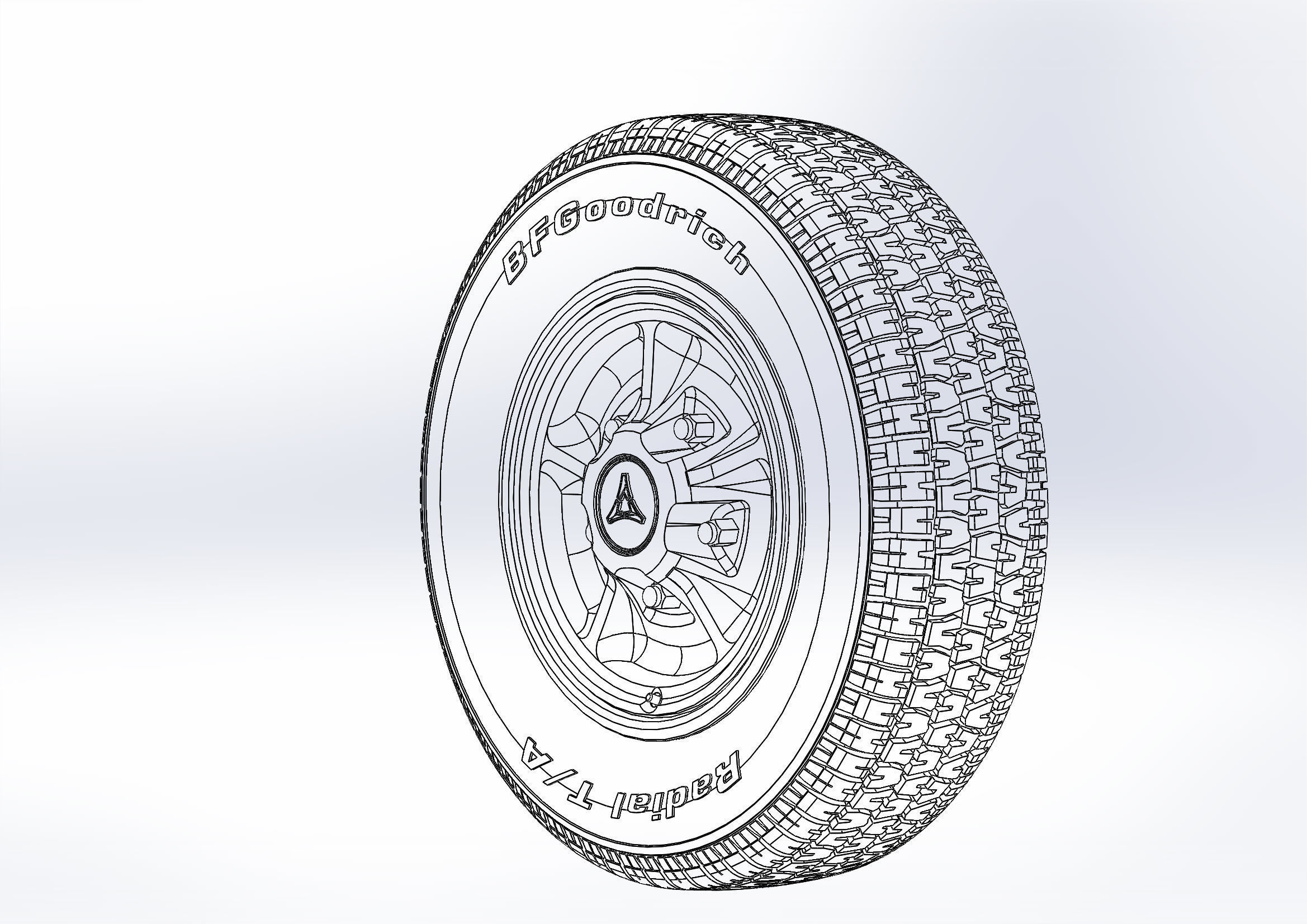 Wheels for Dodge Dart GTS 1969 scale model 3D print model_2
