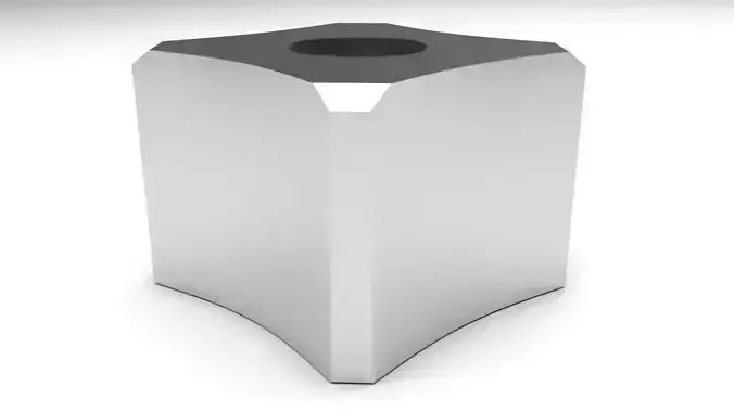 Square Curvy Nut 3D model