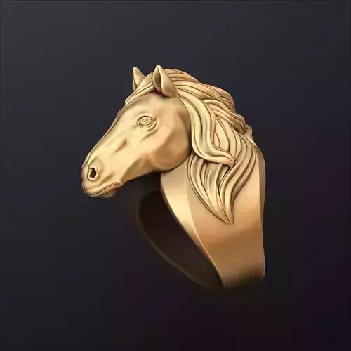Horse Head Ring 3D print model