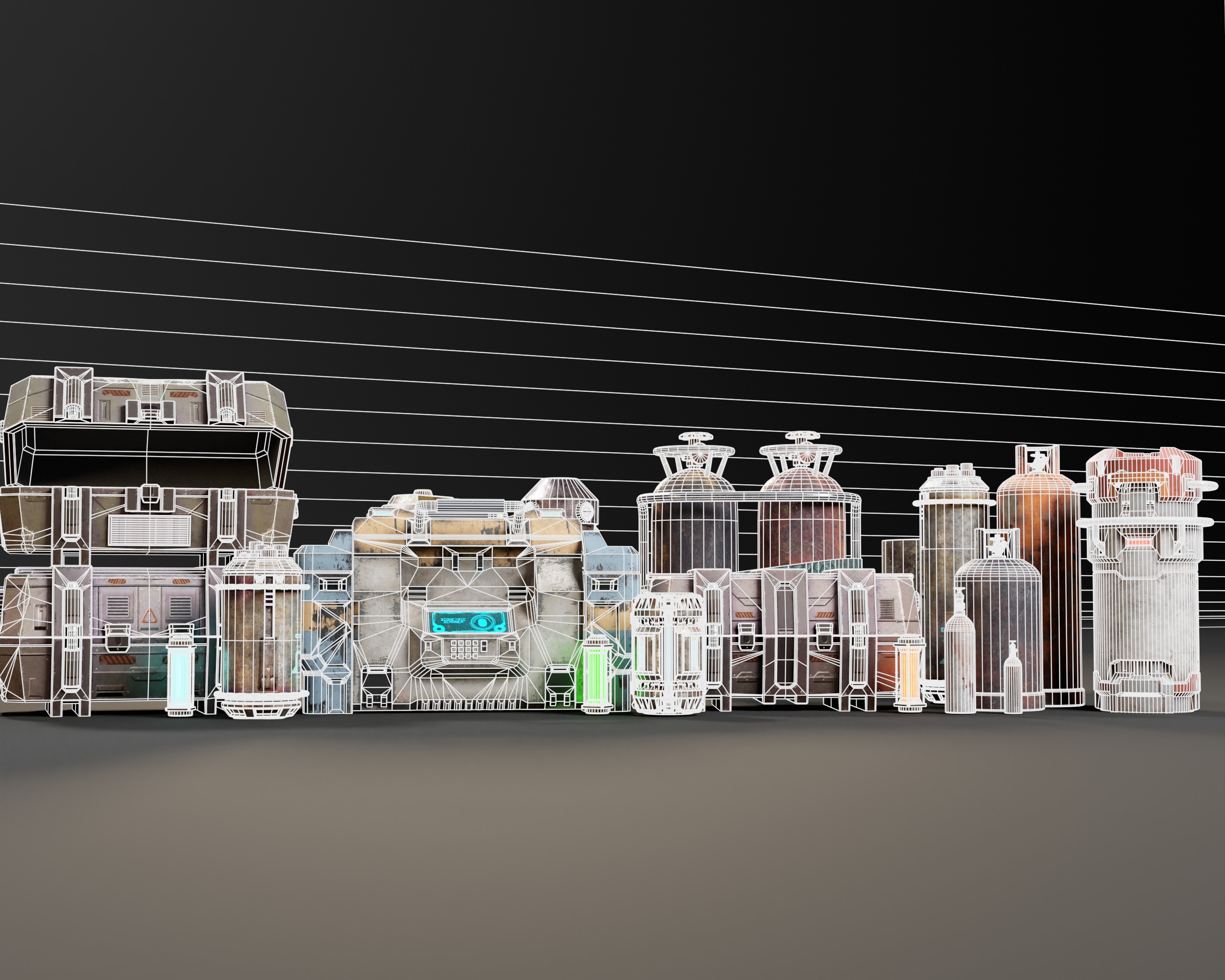 Sci-Fi Crates and Canisters Pack  3D Model Collection_18