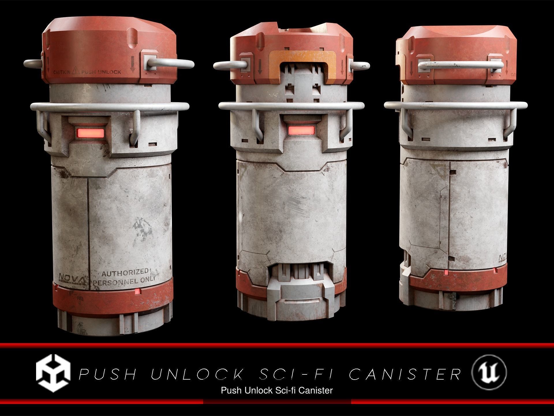 Sci-Fi Crates and Canisters Pack  3D Model Collection_26
