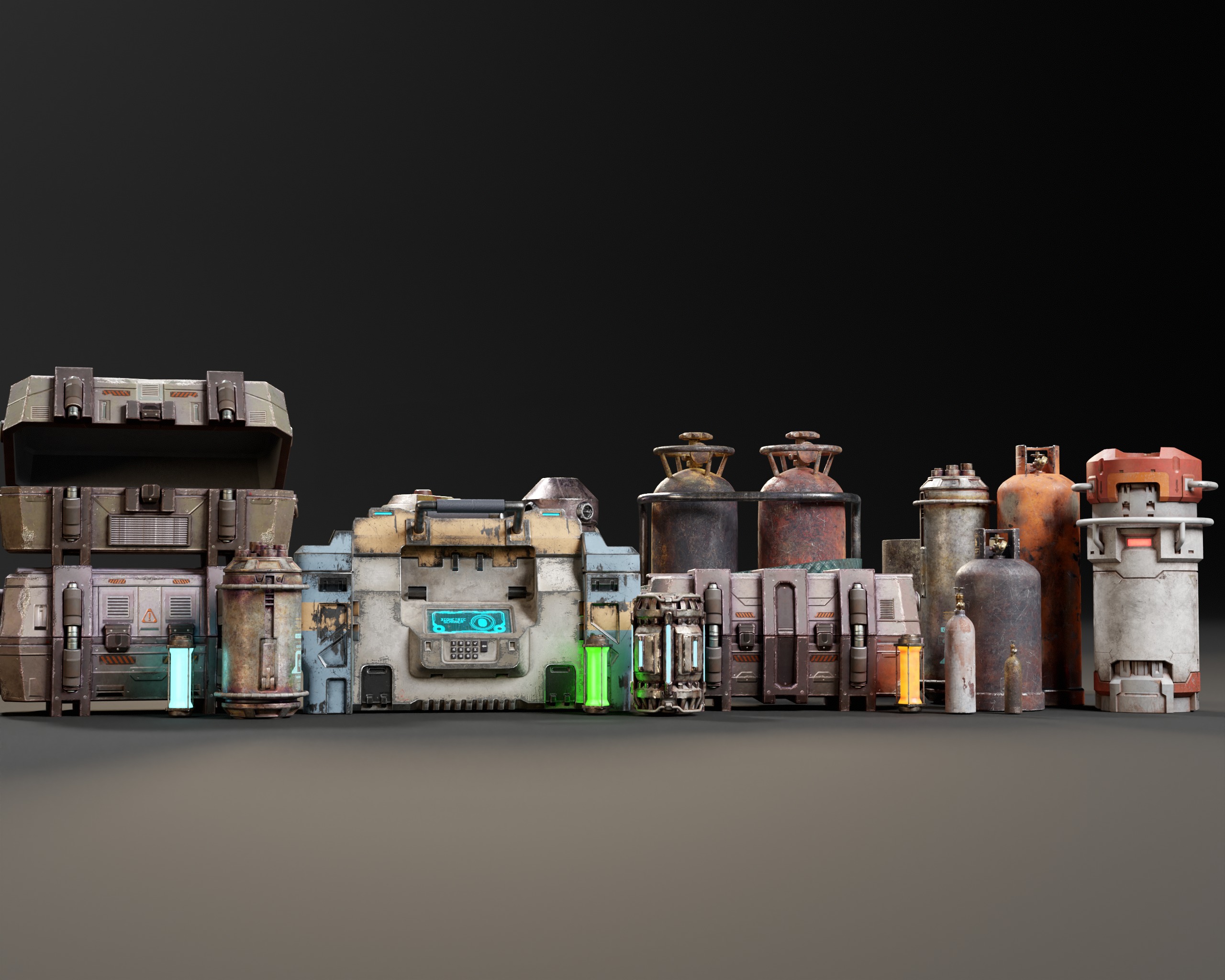 Sci-Fi Crates and Canisters Pack  3D Model Collection_17