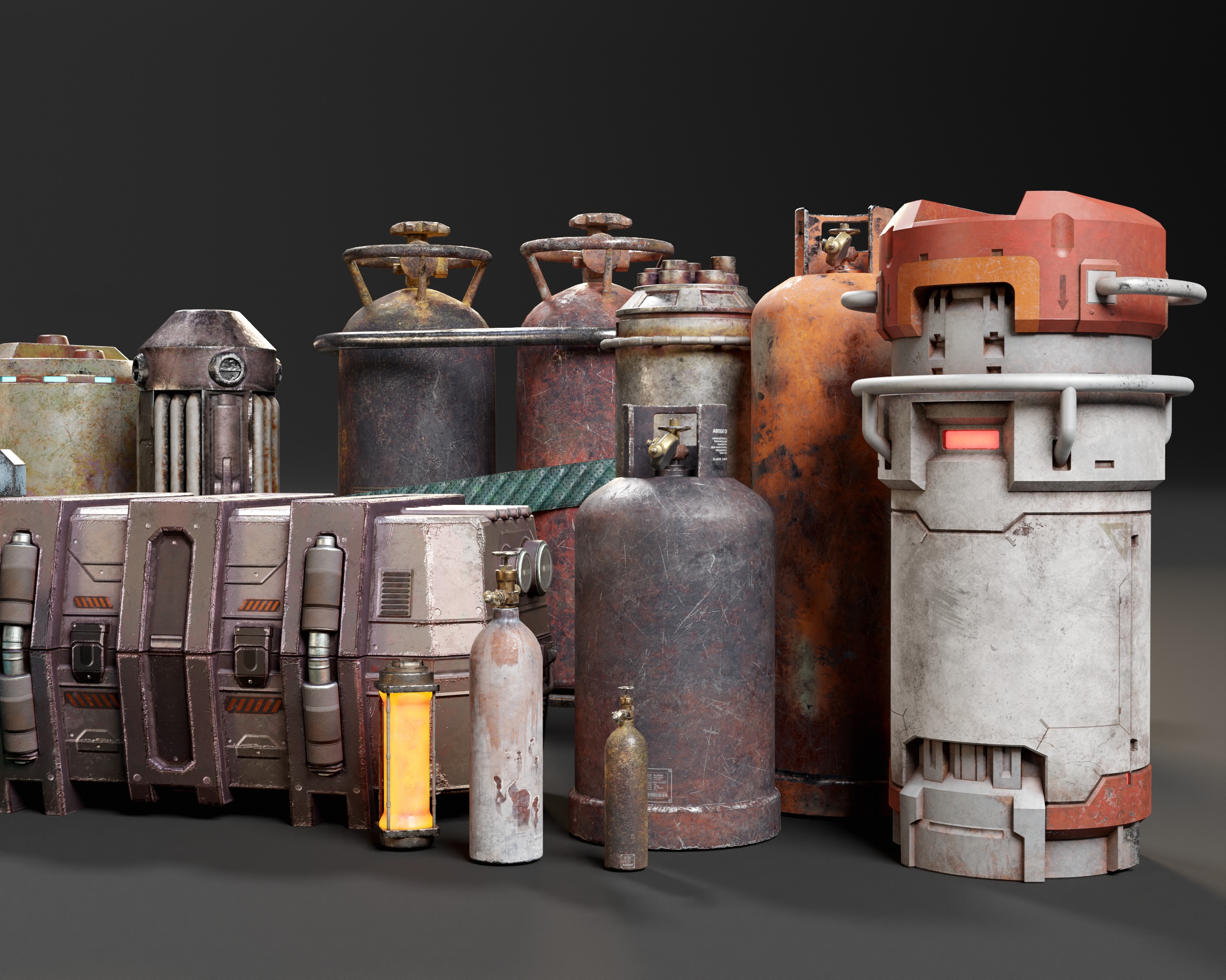 Sci-Fi Crates and Canisters Pack  3D Model Collection_15