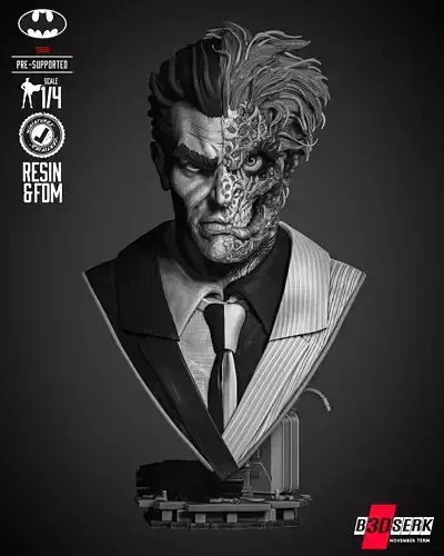 B3DSERK Two Face Bust