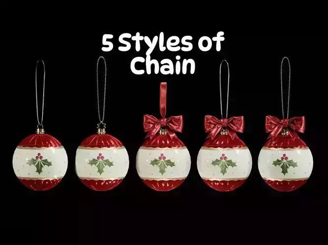 Christmas ornaments style 15 3D model