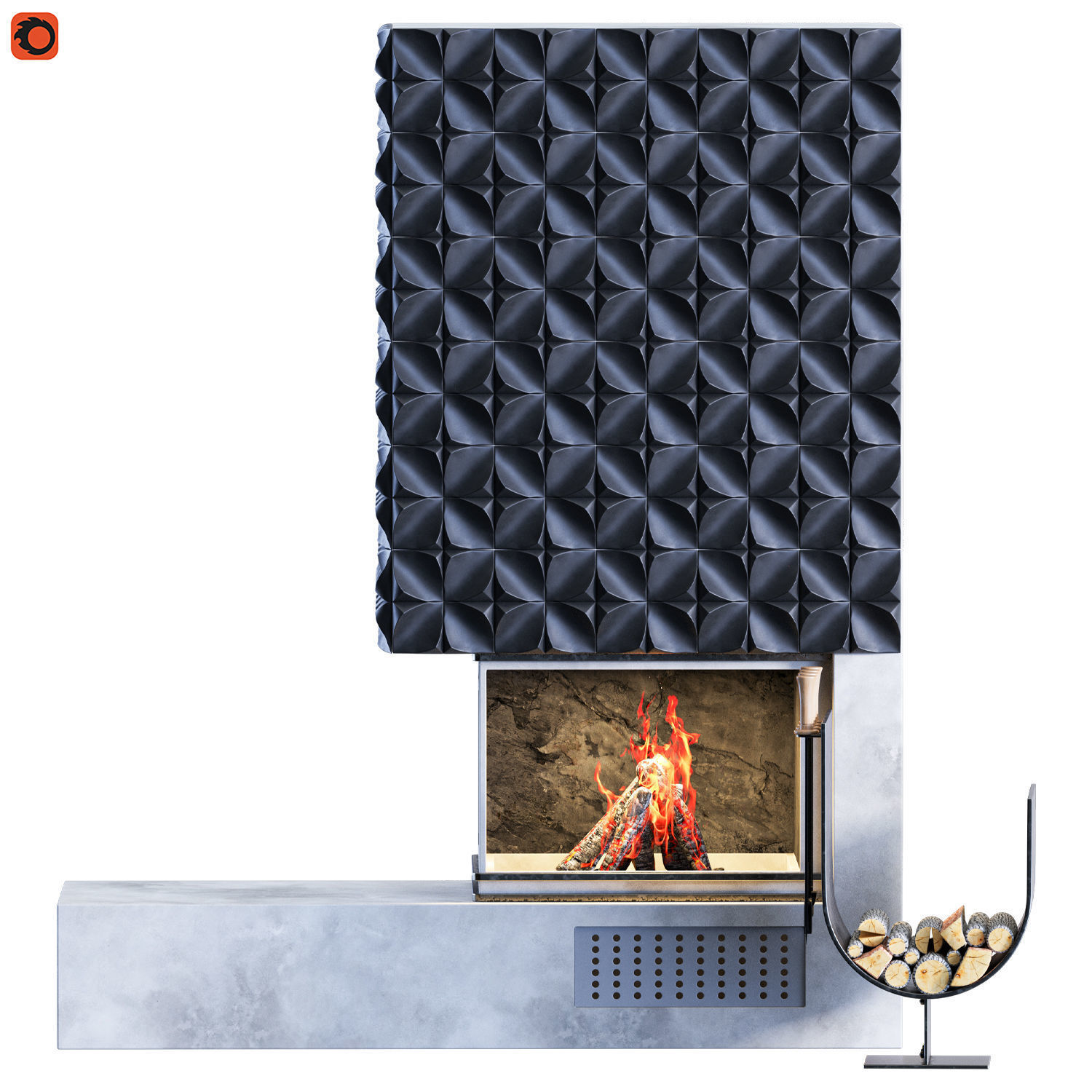 fire plase 01 3D model_1