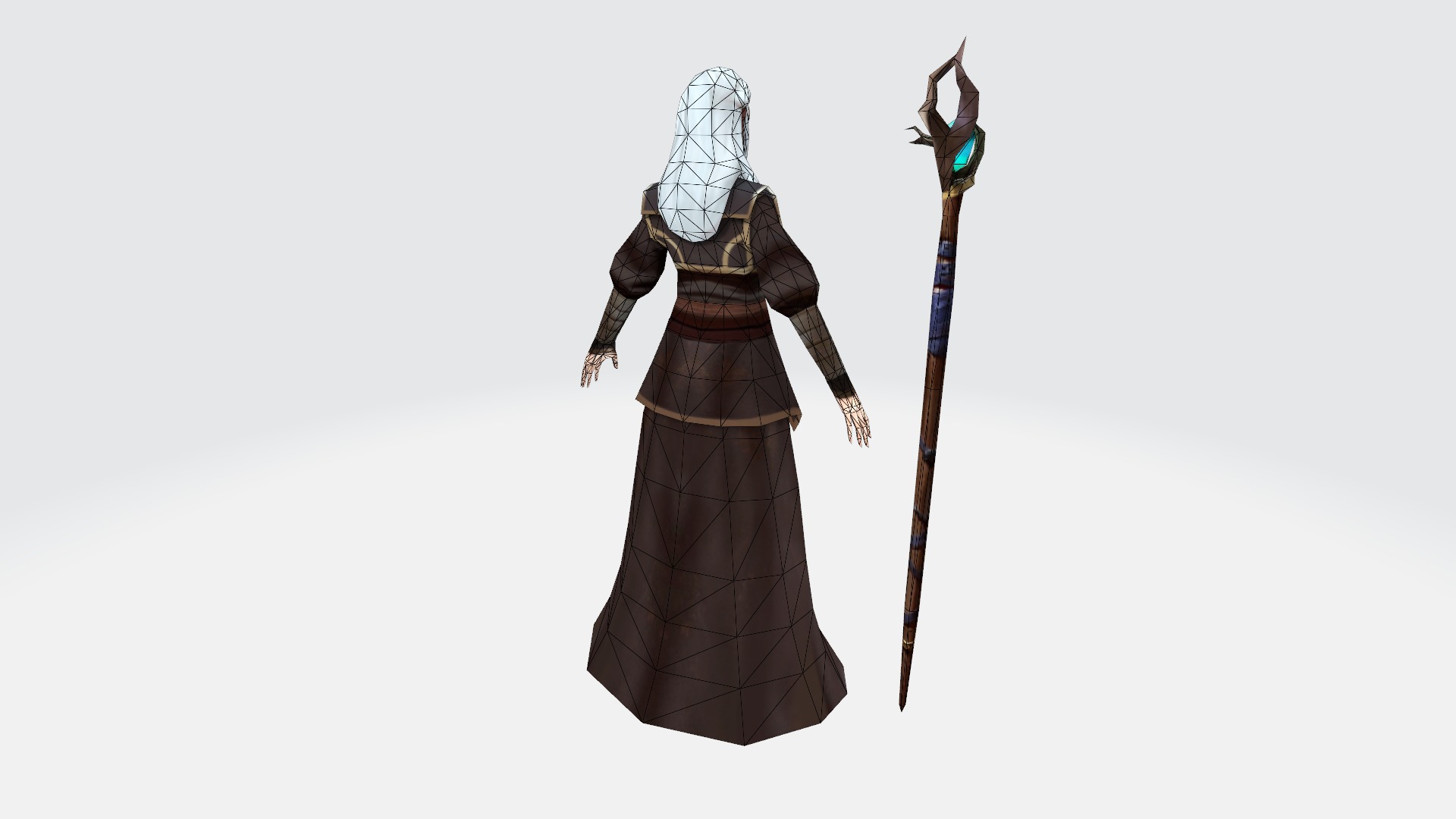 Low-Poly Wizard Character - Game-Ready Low-poly 3D model_6