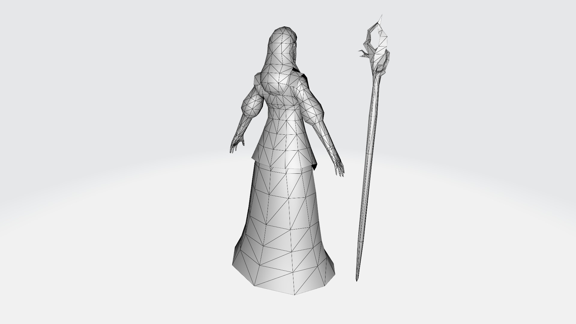 Low-Poly Wizard Character - Game-Ready Low-poly 3D model_7