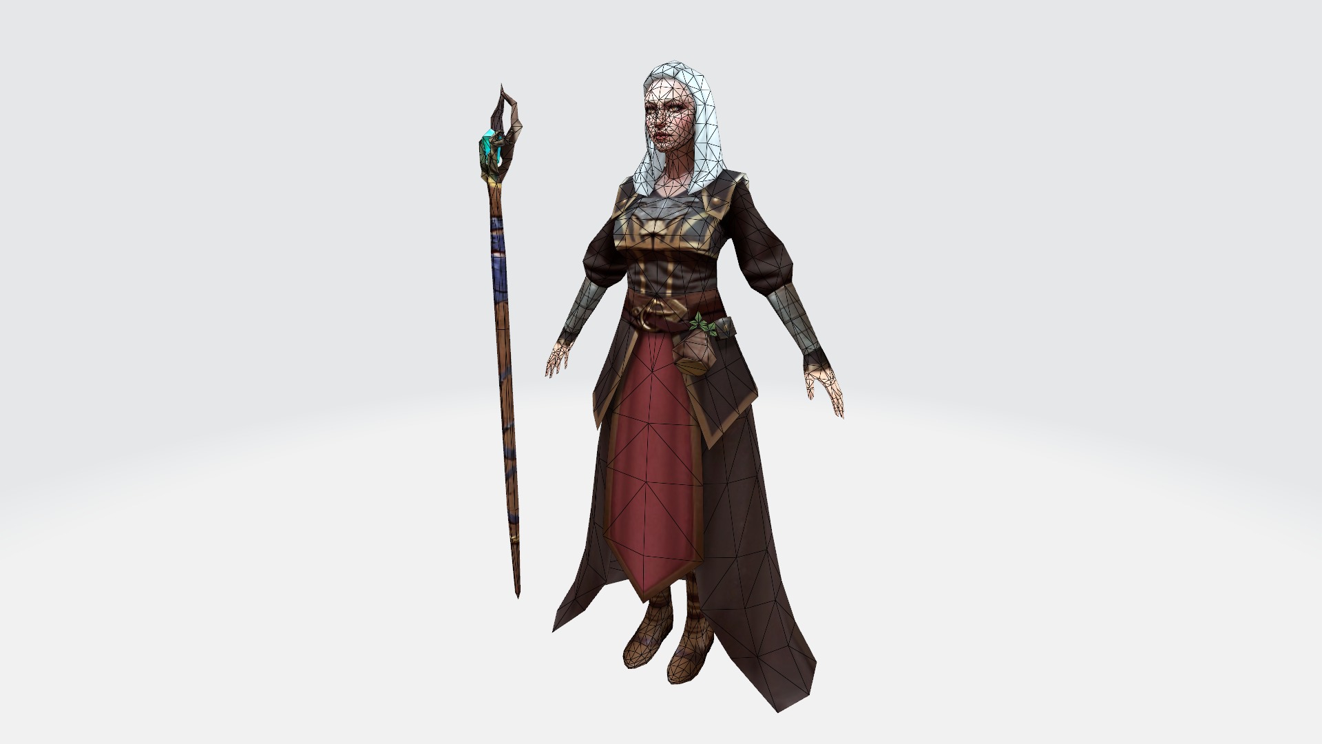 Low-Poly Wizard Character - Game-Ready Low-poly 3D model_3