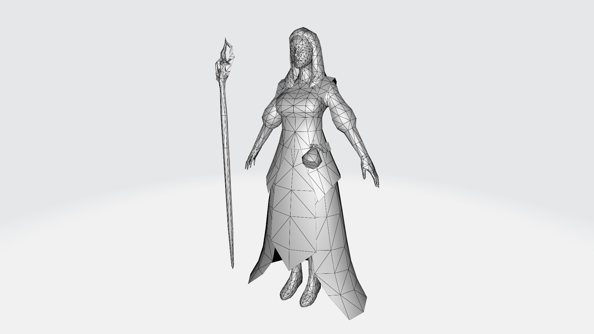 Low-Poly Wizard Character - Game-Ready Low-poly 3D model_4