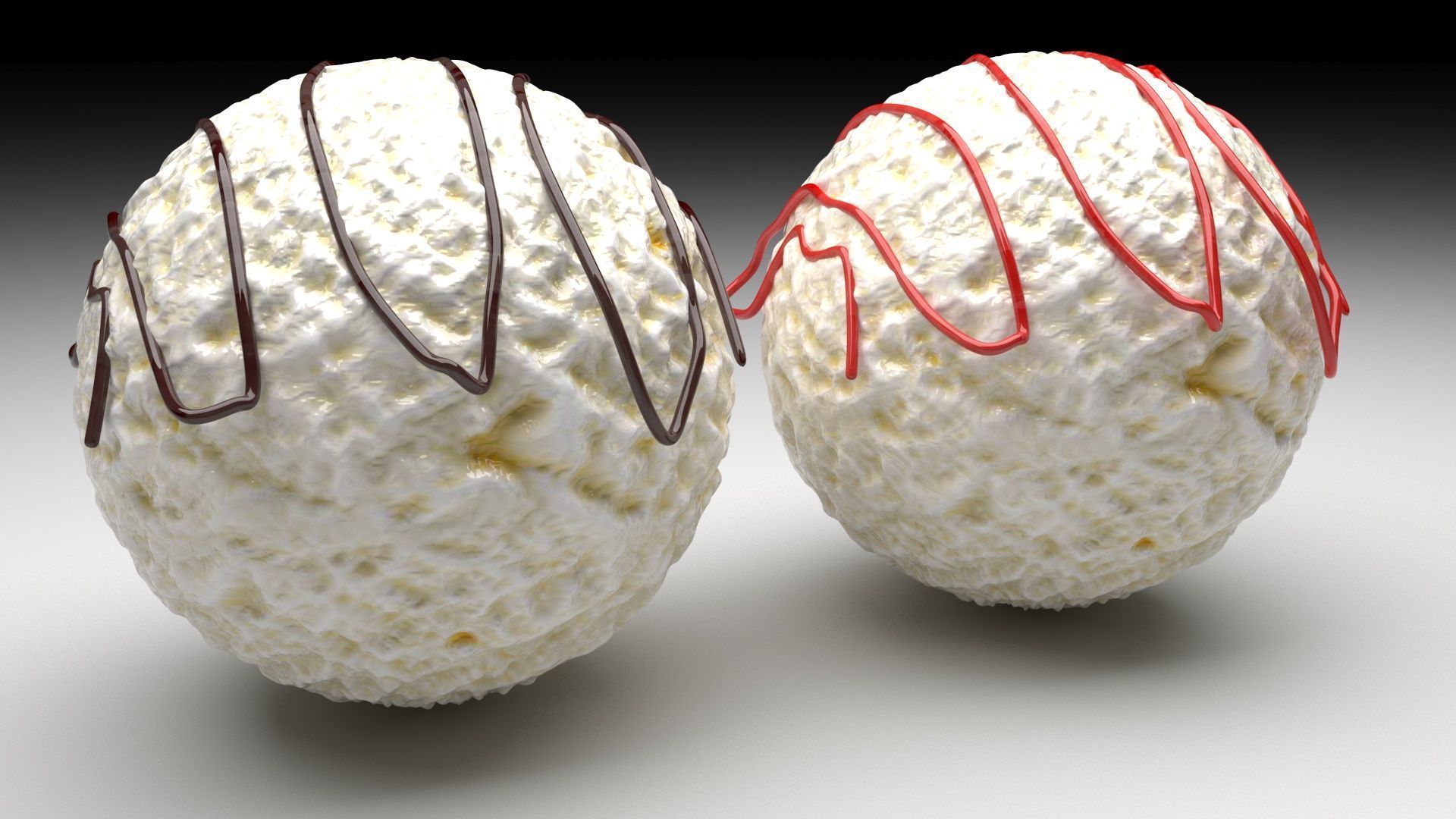 Ice Creams With Syrups 3D model_2