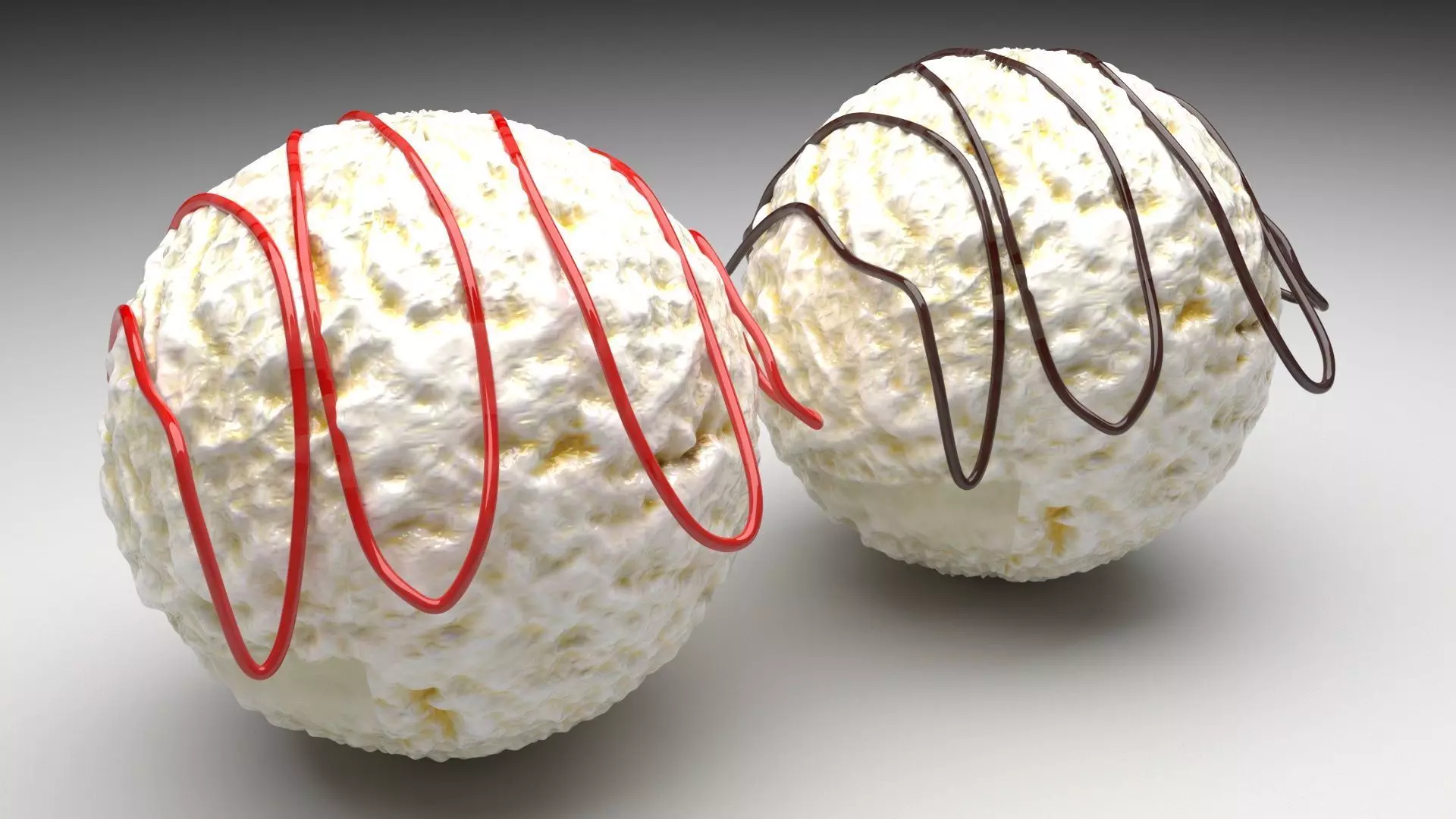 Ice Creams With Syrups 3D model_0
