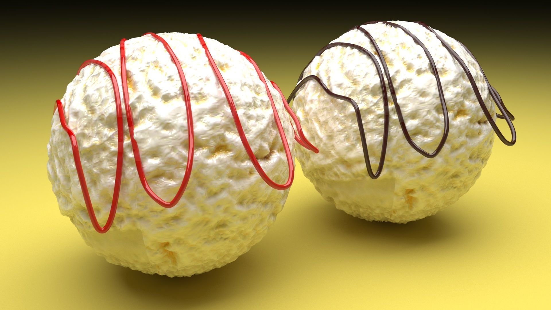 Ice Creams With Syrups 3D model_5