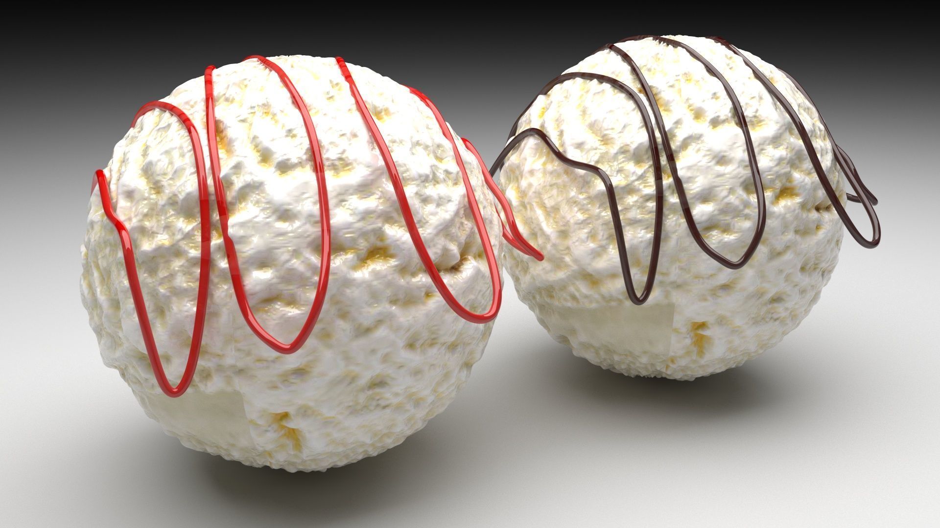 Ice Creams With Syrups 3D model_4