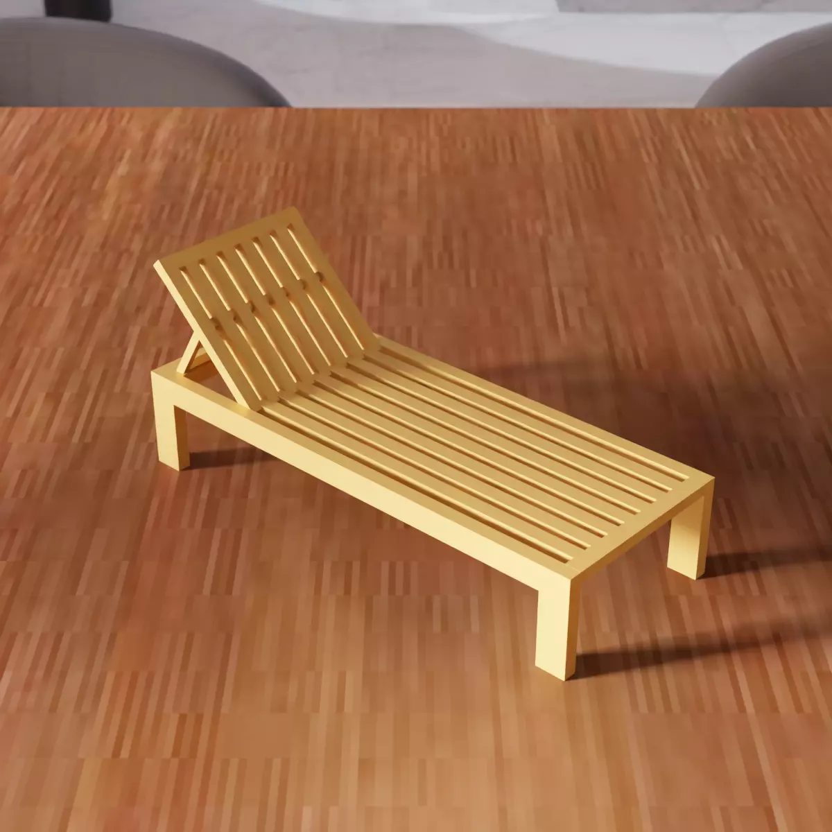 Miniature Sunbed And Umbrella Set - 365 3D print model_7