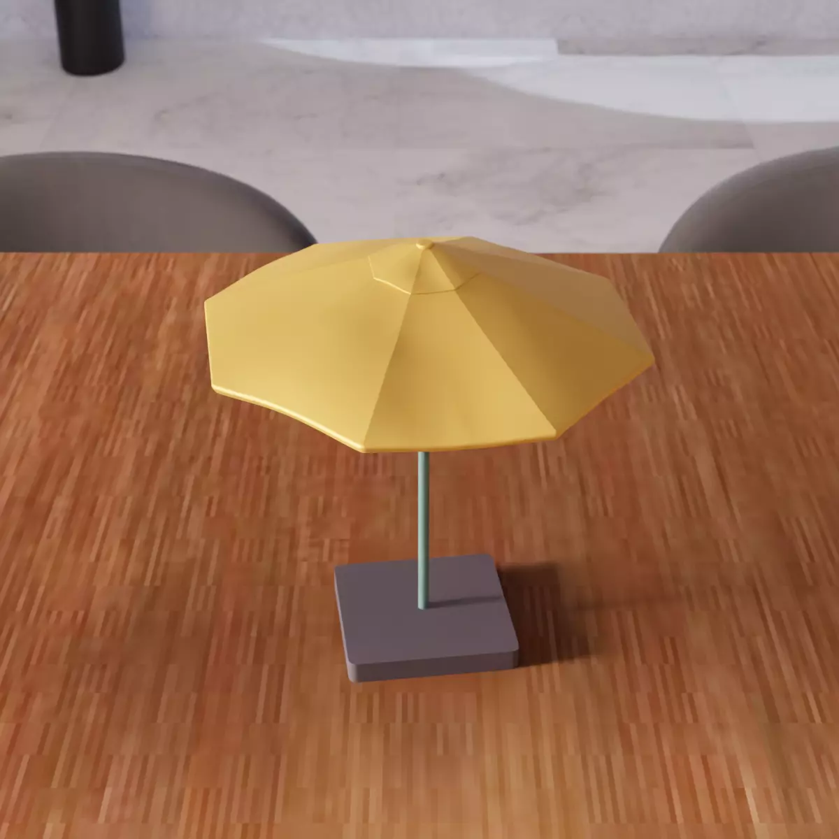 Miniature Sunbed And Umbrella Set - 365 3D print model_2