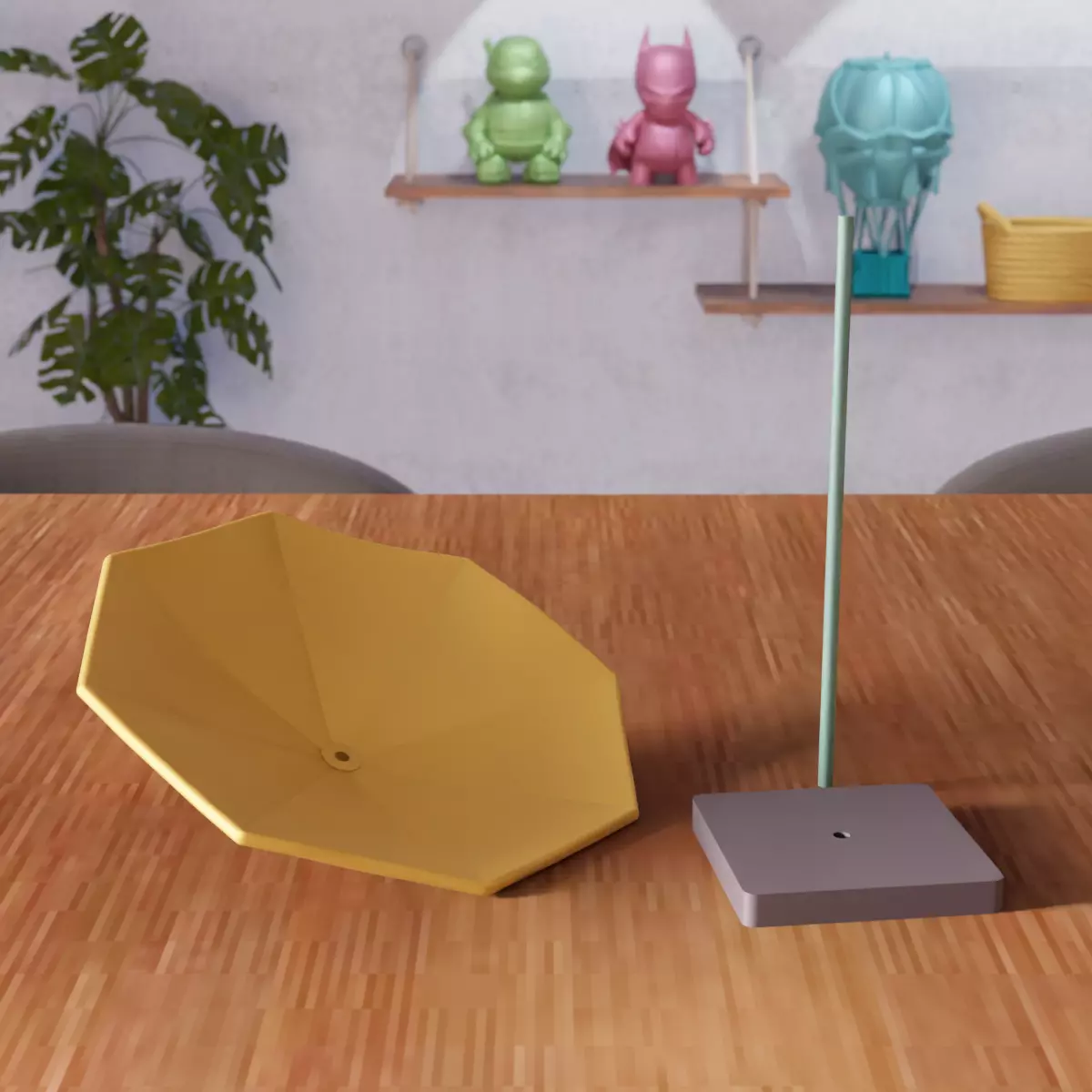 Miniature Sunbed And Umbrella Set - 365 3D print model_1