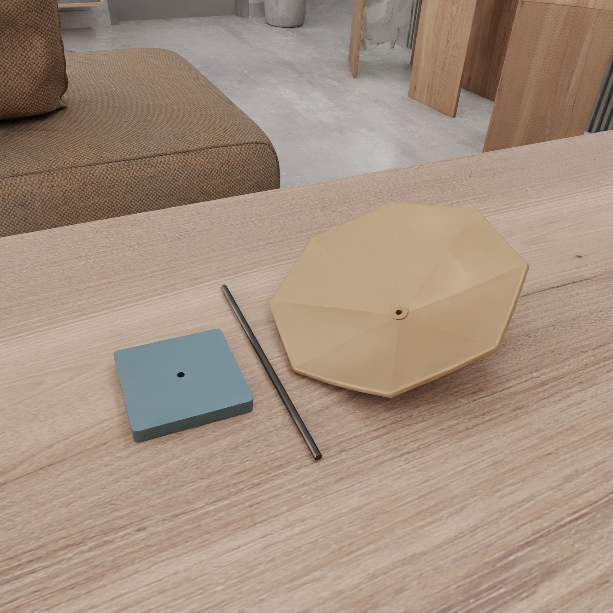 Miniature Sunbed And Umbrella Set - 365 3D print model_9