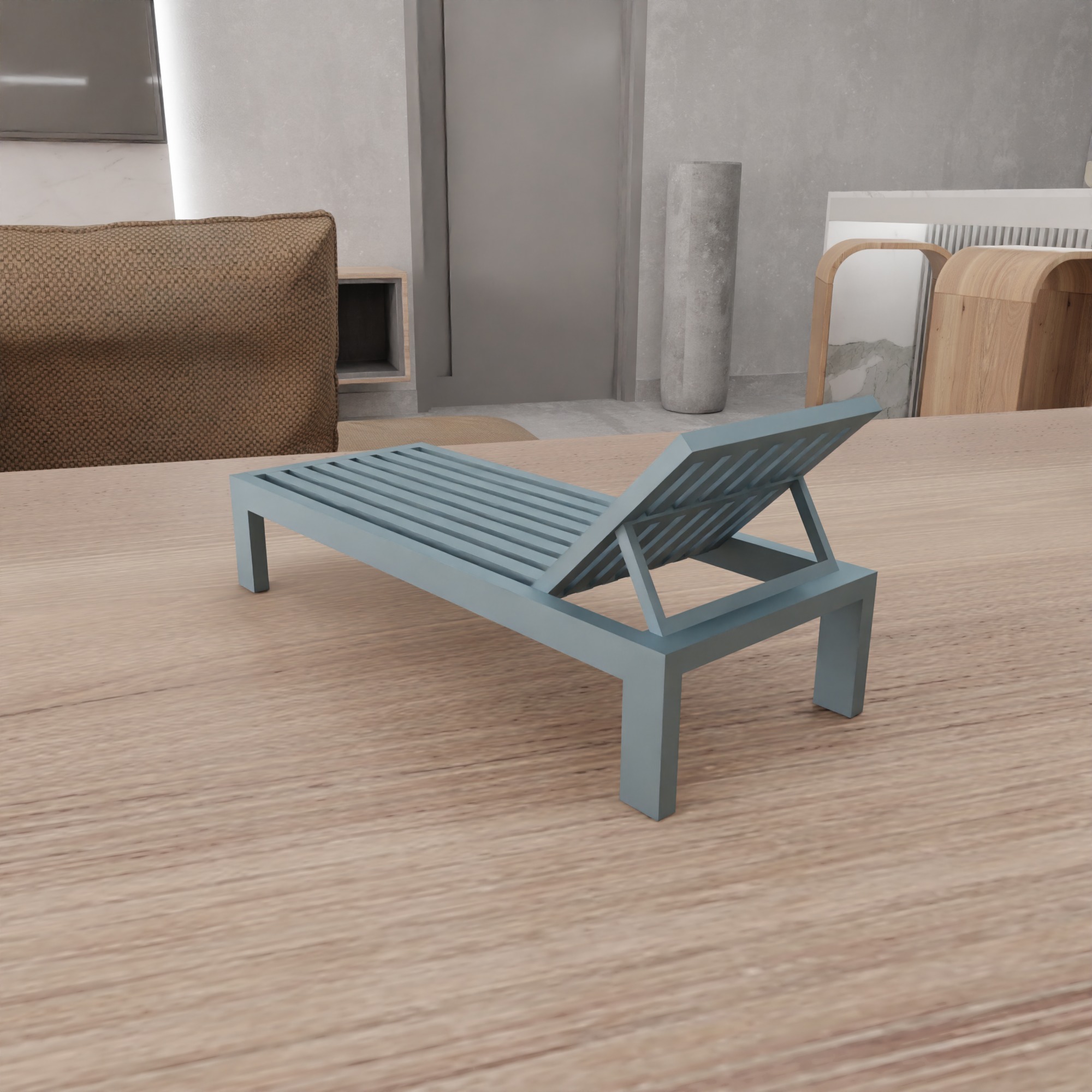 Miniature Sunbed And Umbrella Set - 365 3D print model_11