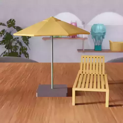 Miniature Sunbed And Umbrella Set - 365 3D print model Miniature Sunbed And Umbrella Set - 365 3D print model