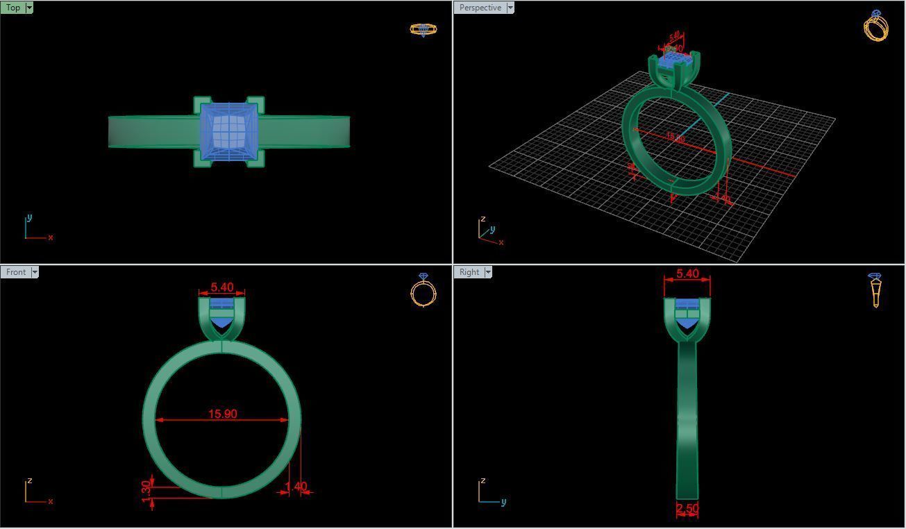 Ring M175 The luxury female ring with gems wedding 3D print model_9