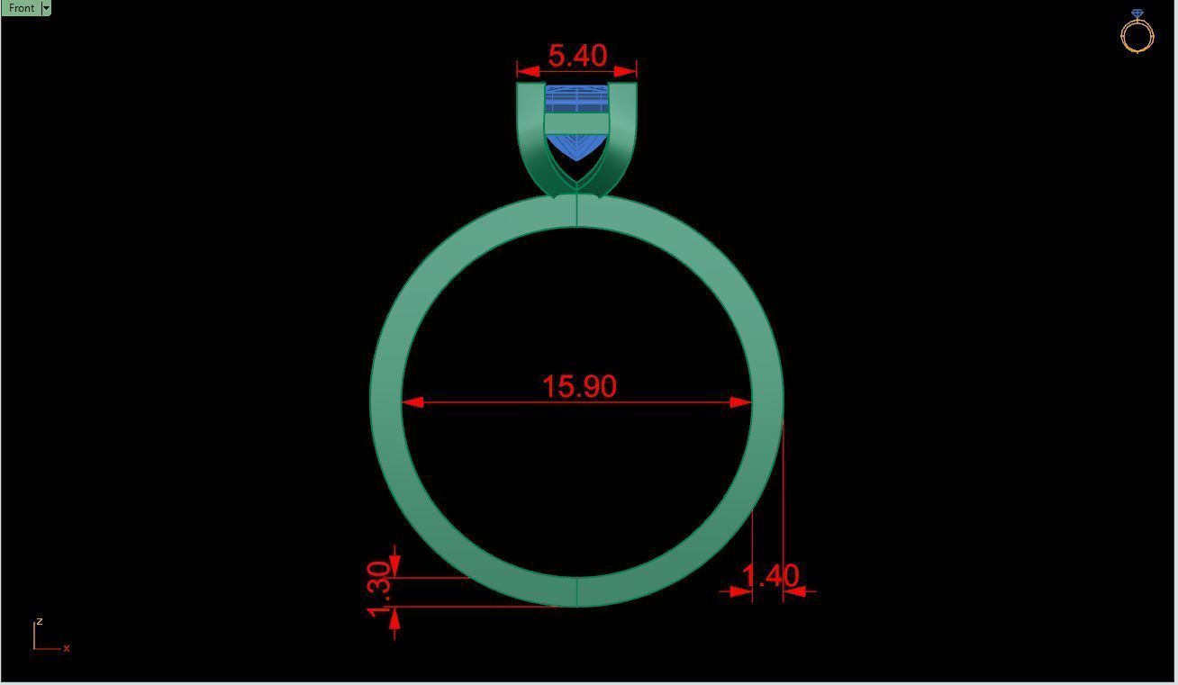 Ring M175 The luxury female ring with gems wedding 3D print model_10