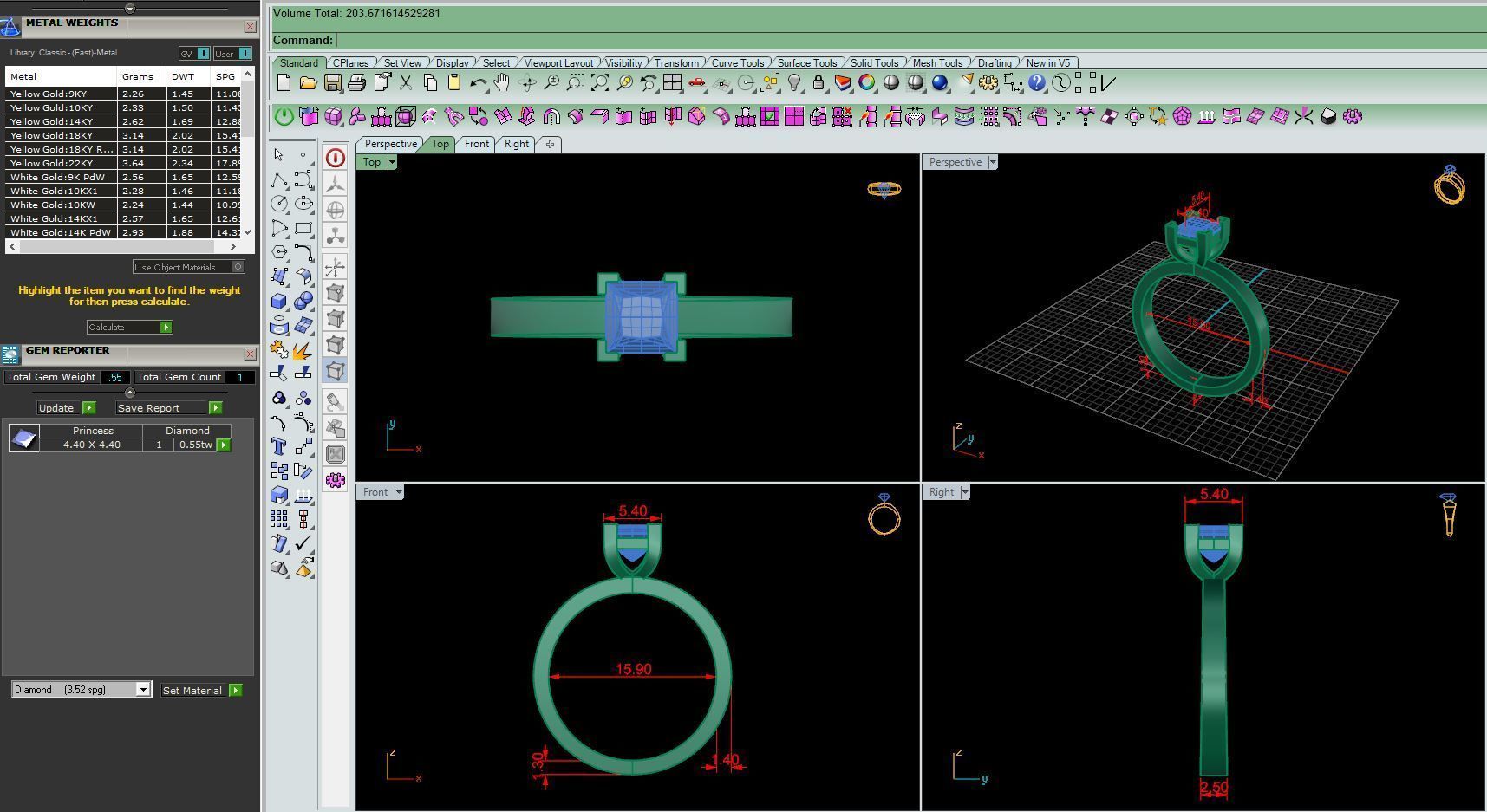 Ring M175 The luxury female ring with gems wedding 3D print model_8