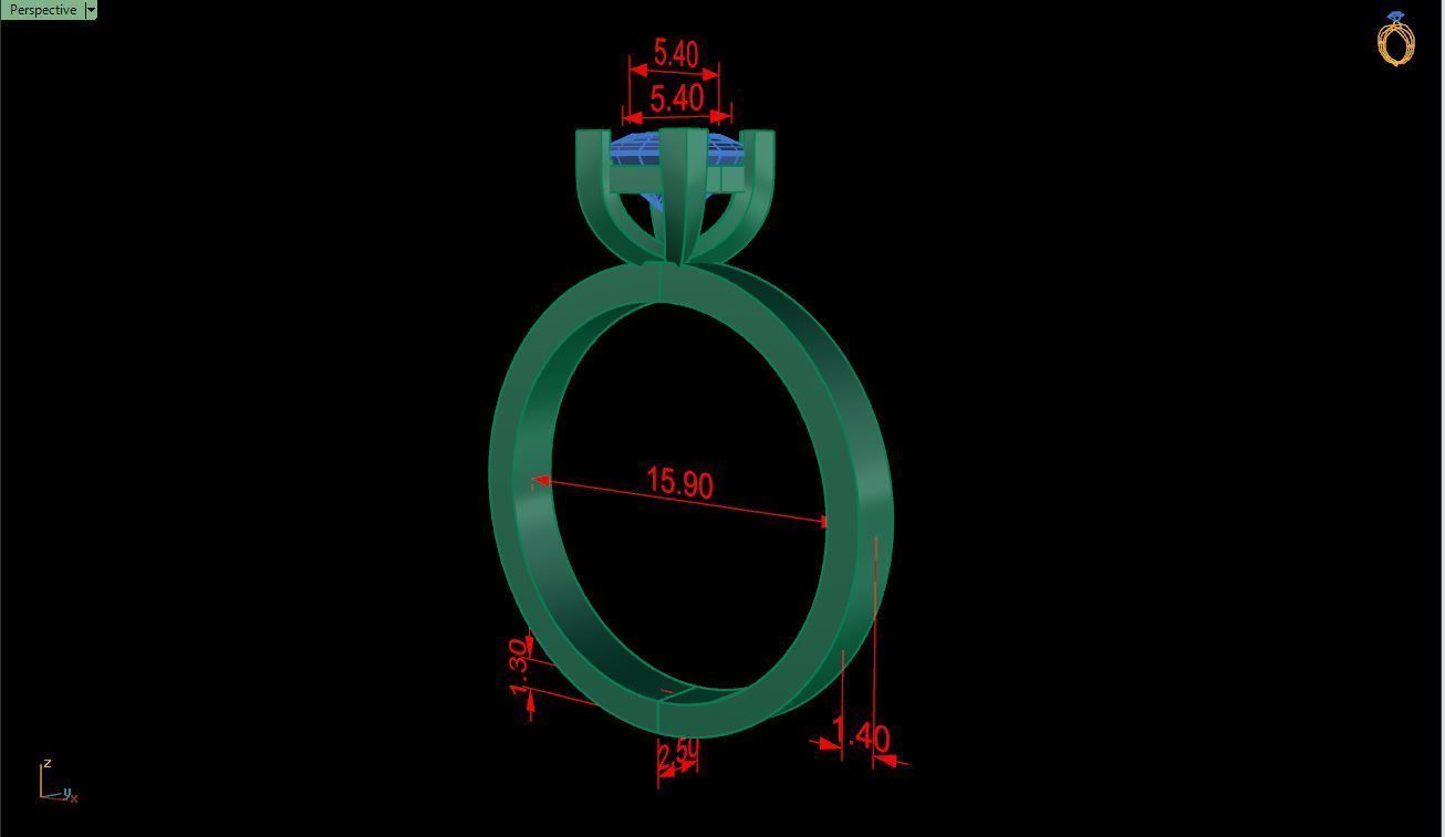 Ring M175 The luxury female ring with gems wedding 3D print model_13