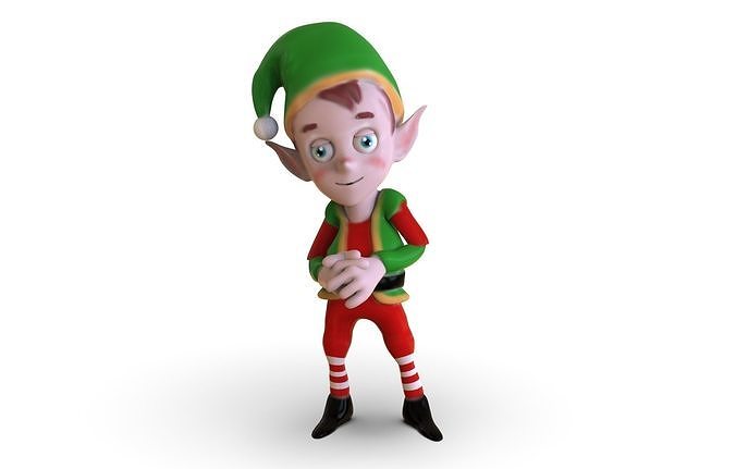 Xmas Elf Low-poly 3D model