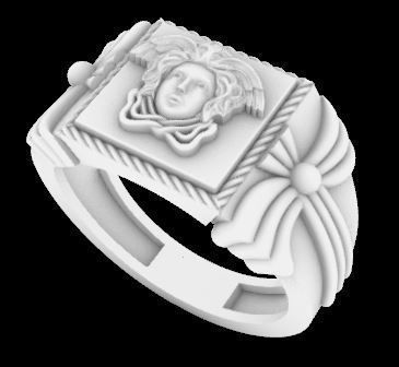 Medusa Face Ring Texture 3D print model_6