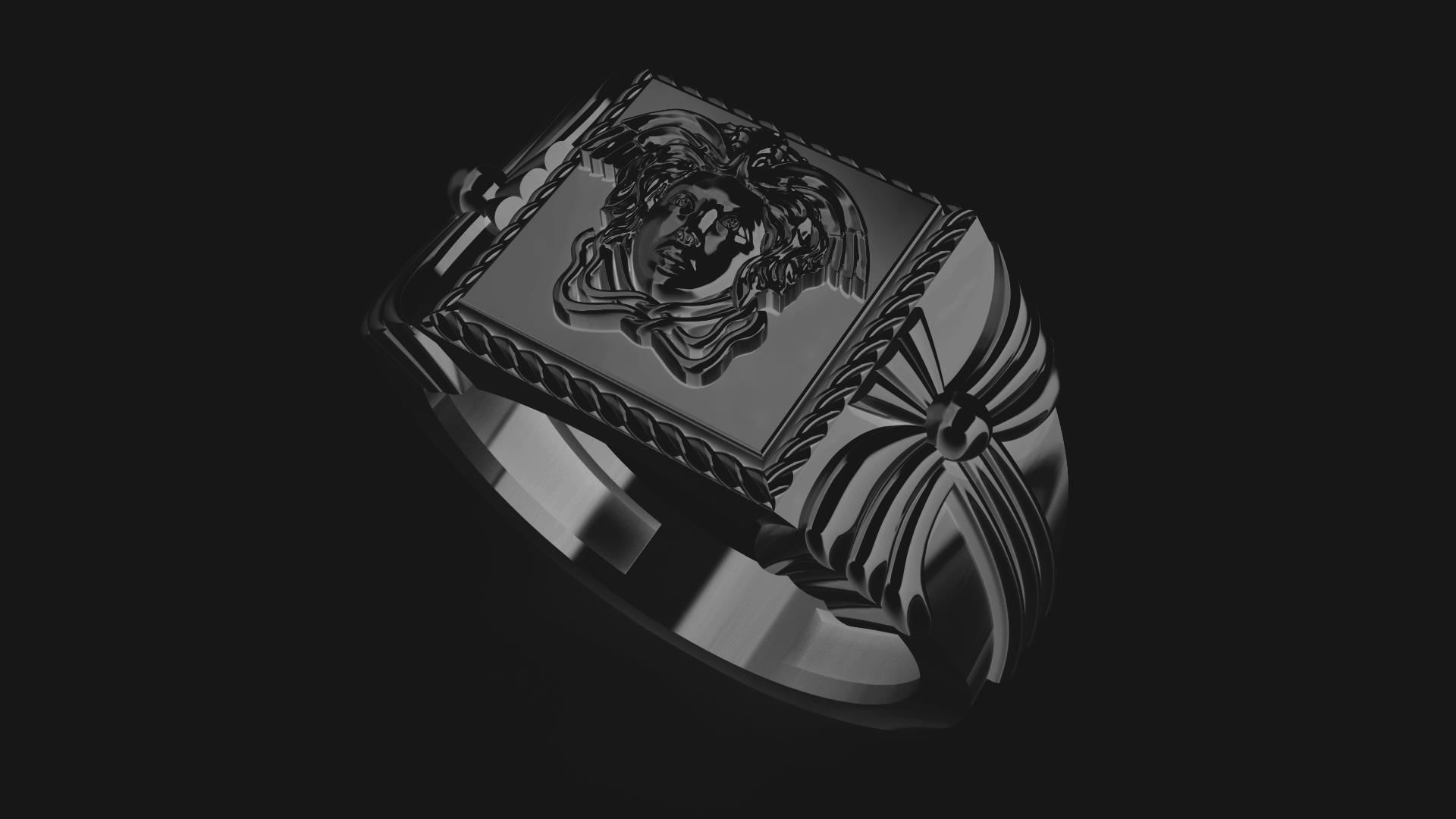 Medusa Face Ring Texture 3D print model_2