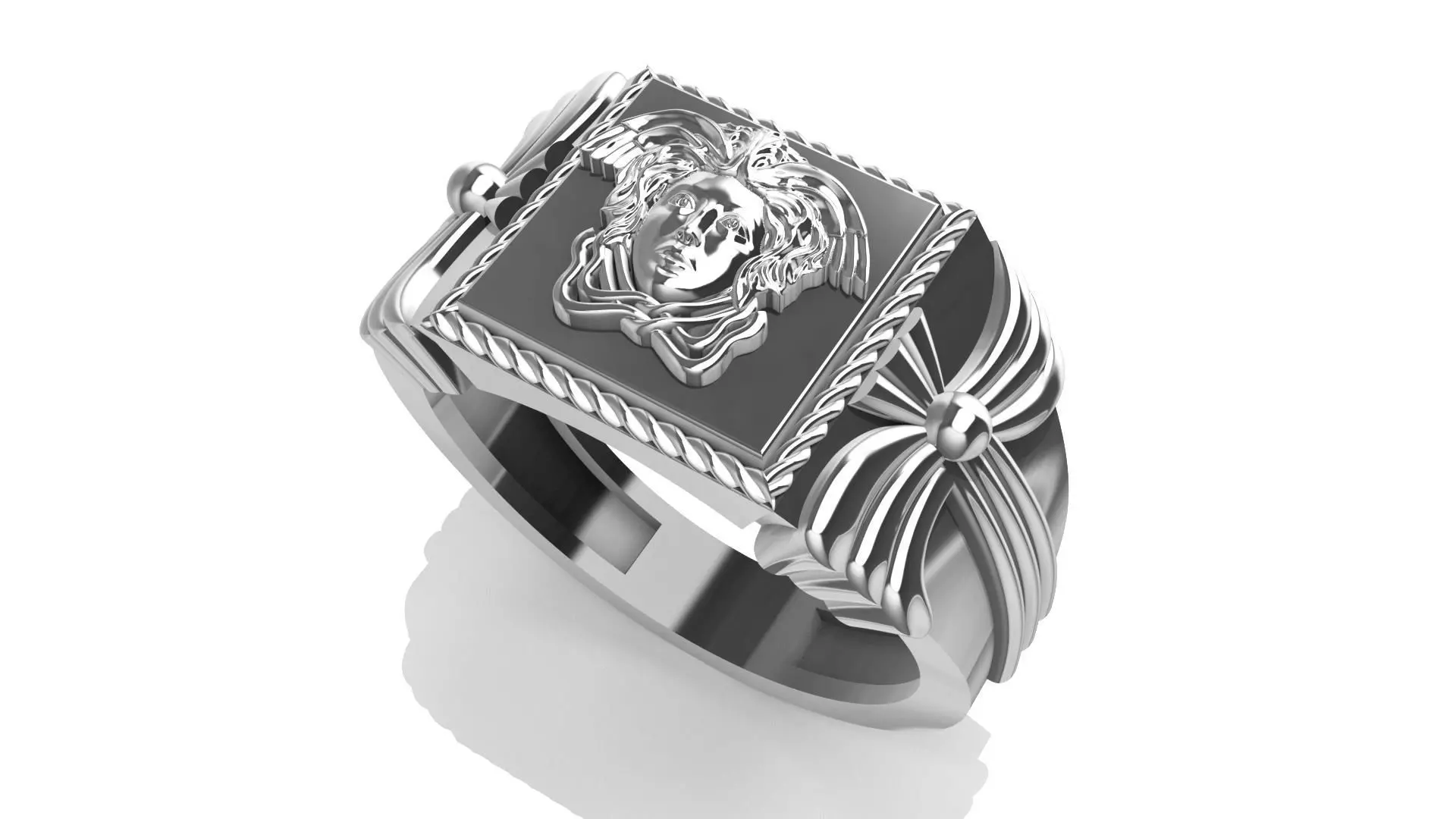 Medusa Face Ring Texture 3D print model_0