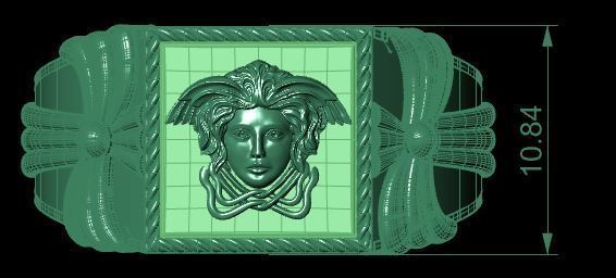 Medusa Face Ring Texture 3D print model_19