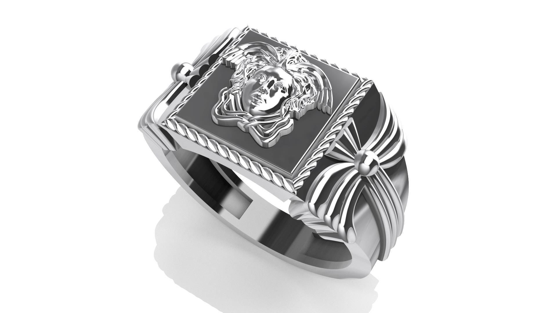 Medusa Face Ring Texture 3D print model_1