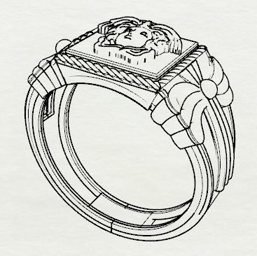 Medusa Face Ring Texture 3D print model_14