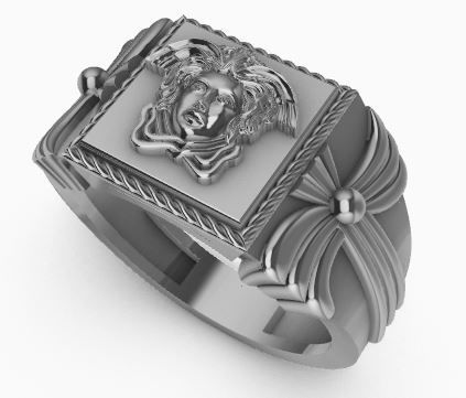 Medusa Face Ring Texture 3D print model_17