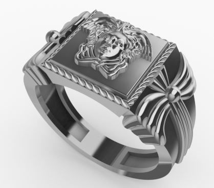 Medusa Face Ring Texture 3D print model_3