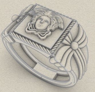Medusa Face Ring Texture 3D print model_7