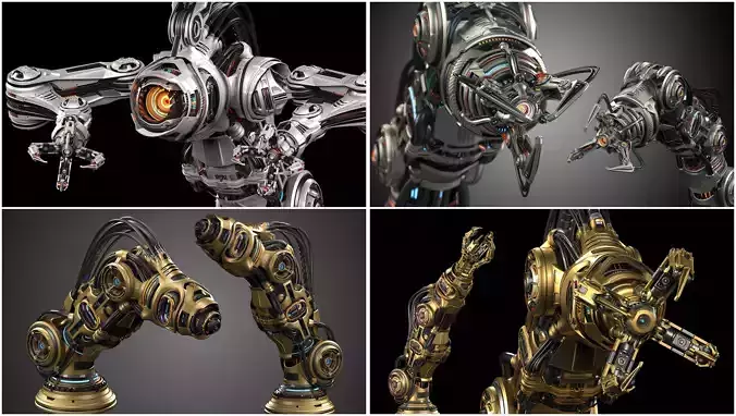 Sci Fi Advanced Robotic Arms Collection 