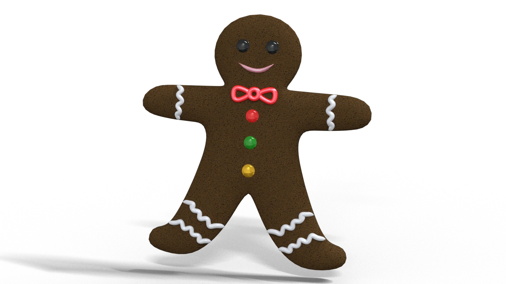 Gingerbread House Christmas Scene Low-poly 3D model_12