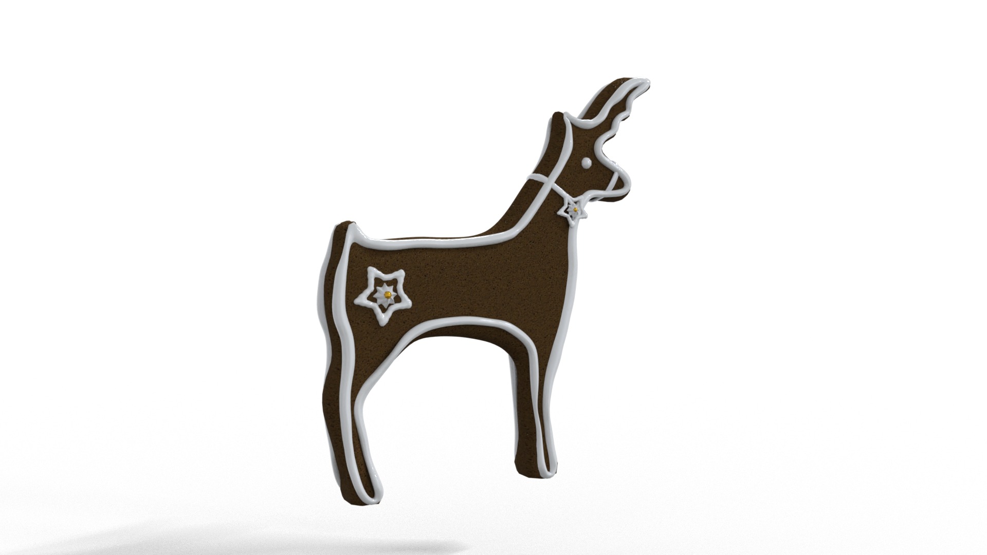 Gingerbread House Christmas Scene Low-poly 3D model_11