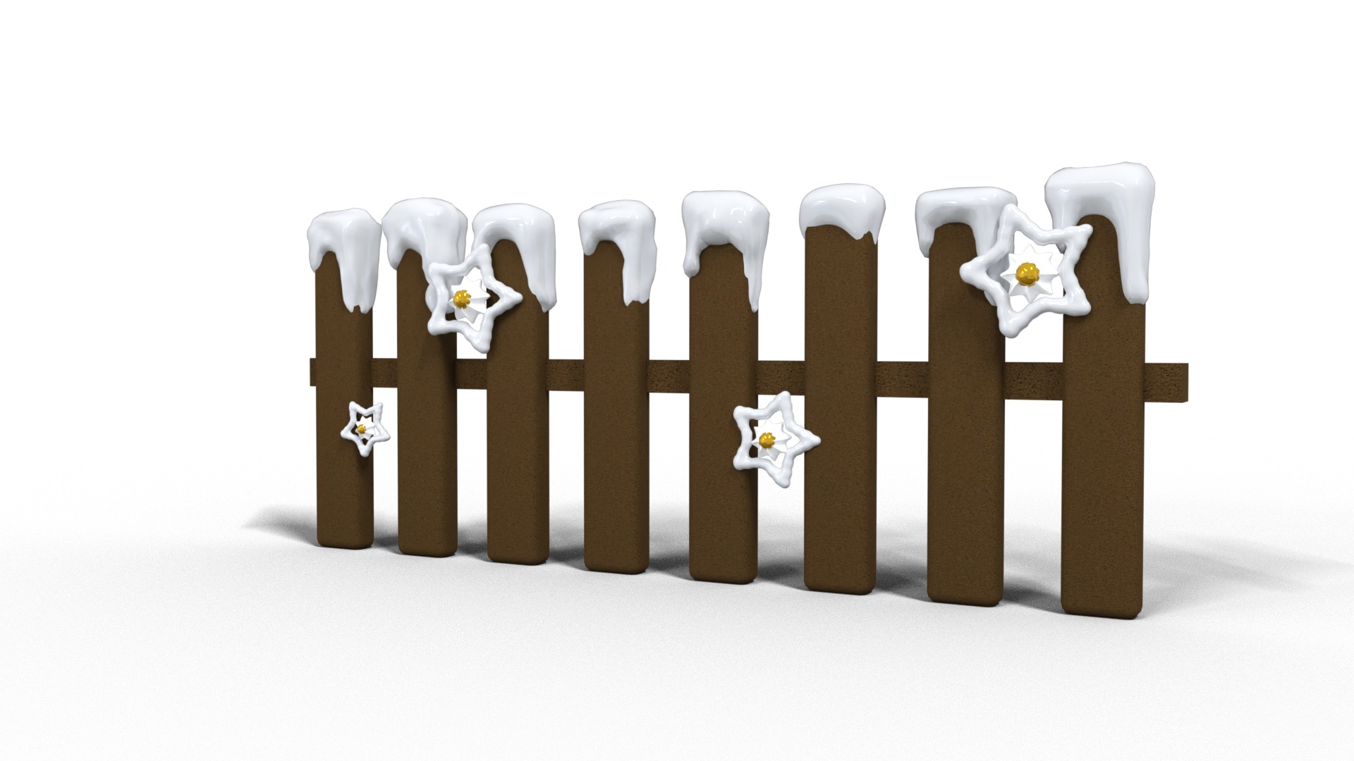 Gingerbread House Christmas Scene Low-poly 3D model_8