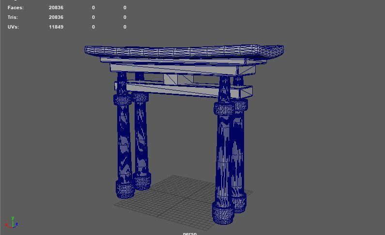 Torii Gate 3D model_11