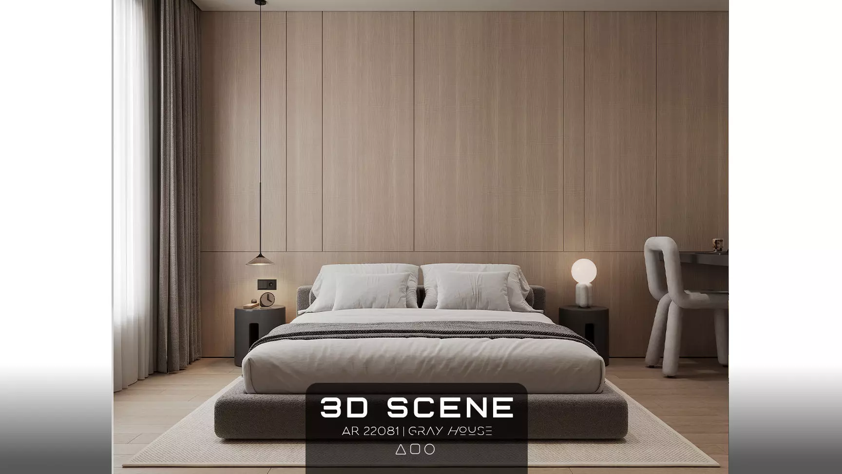 AR-24041 Bonyad House - Bedroom 3D Scene 3D model_0
