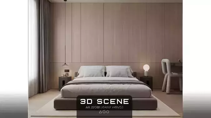 AR-24041 Bonyad House - Bedroom 3D Scene 3D model