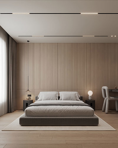 AR-24041 Bonyad House - Bedroom 3D Scene 3D model 2