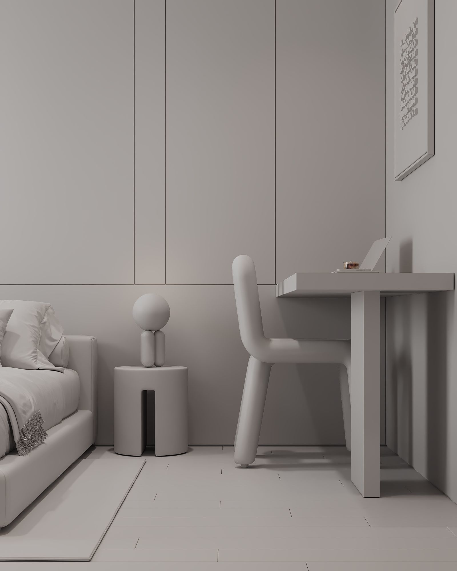 AR-24041 Bonyad House - Bedroom 3D Scene 3D model_12