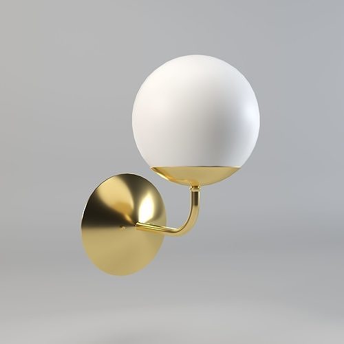 Globe Glass Indoor Wall Light Free low-poly 3D model